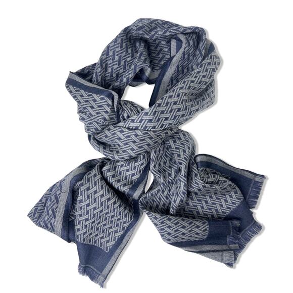Ike Behar Blue and Gray Scarf - Picture 1 of 5